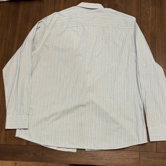 Johnston & Murphy Dress Shirt White and Blue Patterned Shirt - Picture 3 of 3